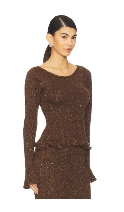 Asta Resort Michaela Longsleeve Top In Brown