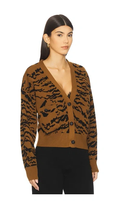 Essentiel Antwerp Icali Zebra Cardigan Combo1 Cinnamon Rufous In Brown