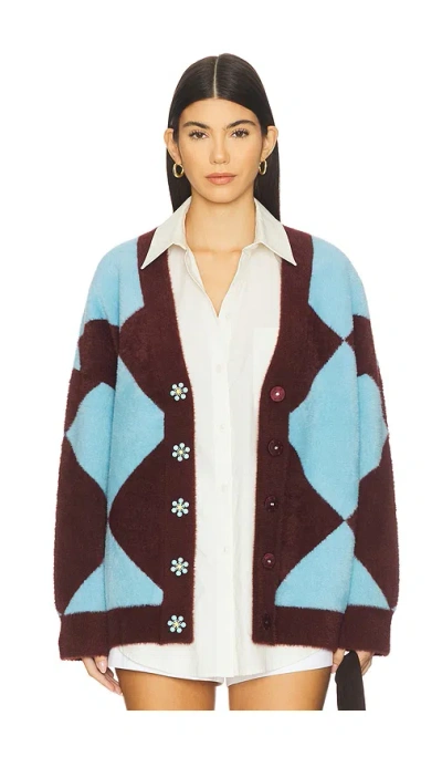 Essentiel Antwerp Diamond-pattern Cardigan In Multi