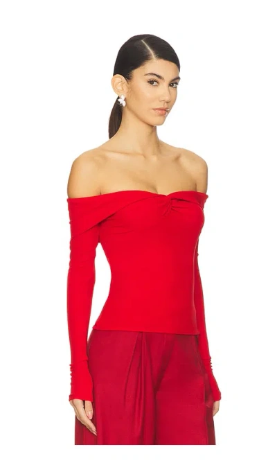 Blumarine Twist-detail Off-shoulder Top In Red
