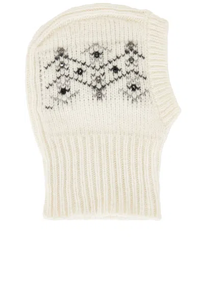 Moncler Embellished Alpaca And Wool-blend Ski Mask In Neutral