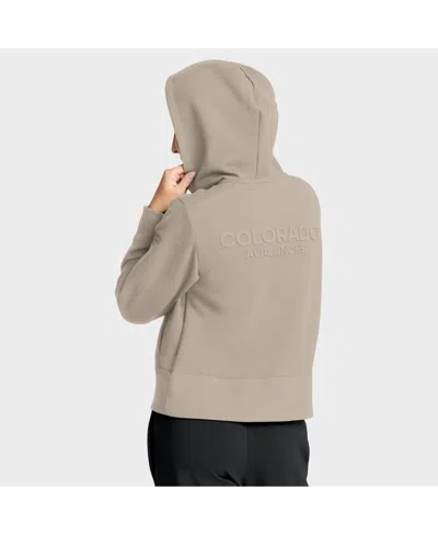 Fanatics Women's Tan Colorado Avalanche Authentic Pro Road Tri-blend Quarter-zip Hoodie In Neutral