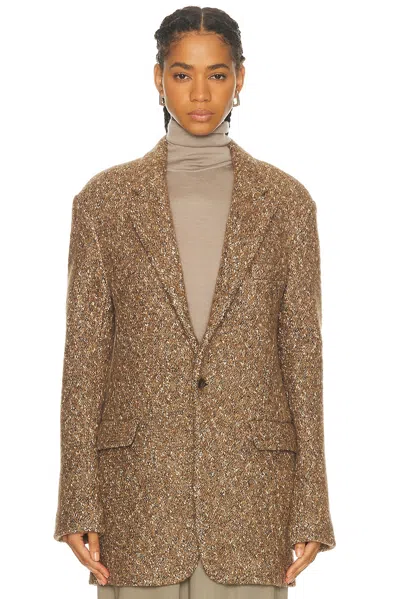 R13 Oversized Ragged Blazer In Brown