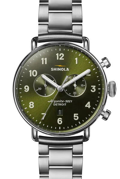 Shinola Canfield Chronograph 43mm In Silver