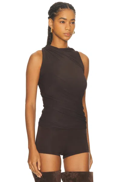 Rick Owens Luna Top In Brown