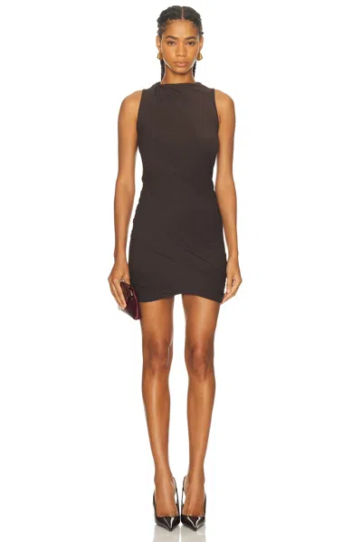 Rick Owens Luna Dress In Brown