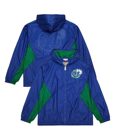 Mitchell & Ness Men's Blue Dallas Mavericks Playmaker Full-zip Windbreaker Jacket In Blue