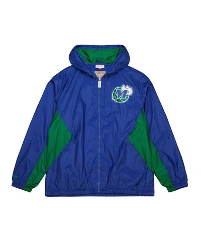 Mitchell & Ness Men's Blue Dallas Mavericks Playmaker Full-zip Windbreaker Jacket In Blue