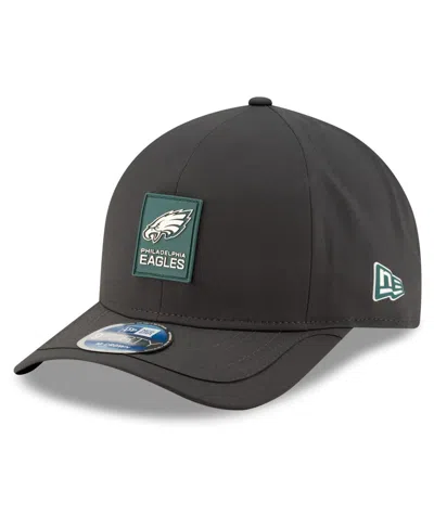 New Era Men's Charcoal Philadelphia Eagles 2025 Sideline Cold Weather 9forty M-crown Adjustable Hat In Black