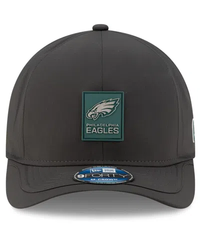 New Era Men's Charcoal Philadelphia Eagles 2025 Sideline Cold Weather 9forty M-crown Adjustable Hat In Black