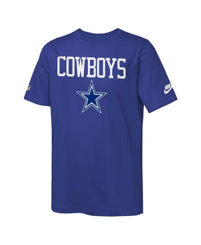 Nike Big Boys And Girls Navy Dallas Cowboys Sideline T-shirt In Blue