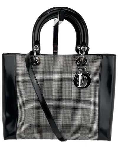 Dior Black Patent Leather Large Lady Handbag (authentic Pre-loved) In Black