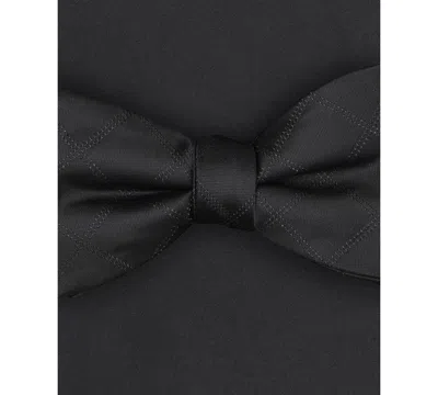 Alfani Men's Mini-pattern Bow Tie & Solid Pocket Square Set, Exclusively At Macy's In Black