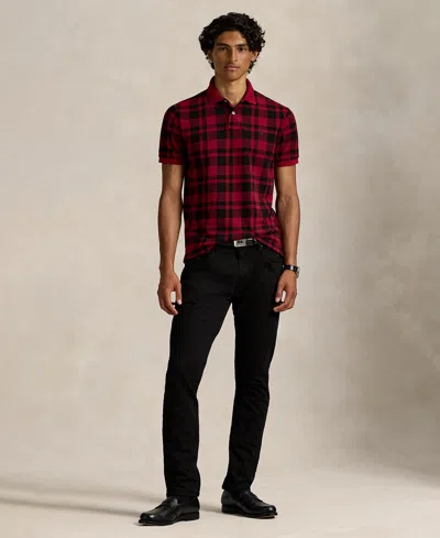 Polo Ralph Lauren Ralph Lauren Plaid Mesh Polo Shirt In Red