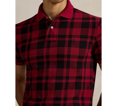 Polo Ralph Lauren Ralph Lauren Plaid Mesh Polo Shirt In Red