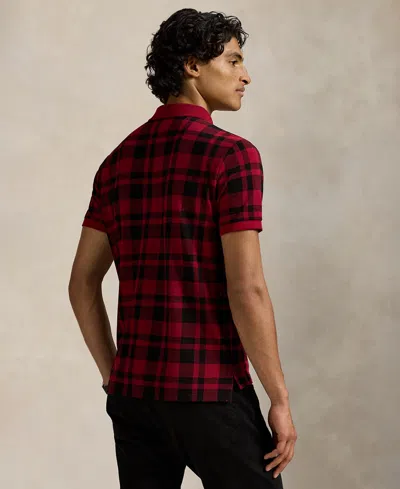 Polo Ralph Lauren Ralph Lauren Plaid Mesh Polo Shirt In Red