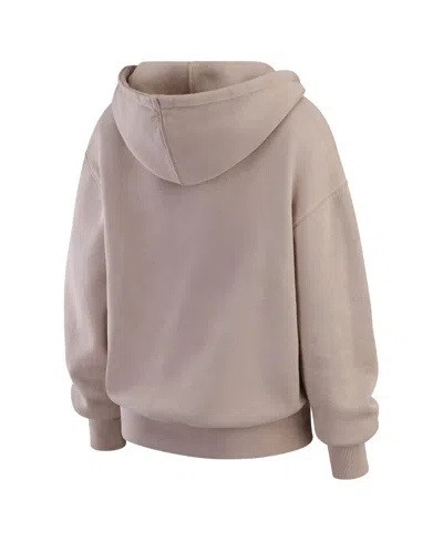 Wear By Erin Andrews Women's Tan Washington Commanders Washed Pullover Crewdie In Multi