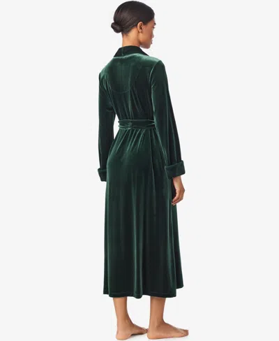Ralph Lauren Robe Womens Small Green Velvet Shawl Collar Sleepwear Jdm405 (green,regular,s) In Green