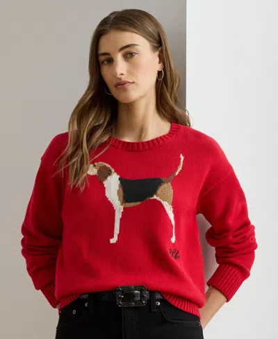 Ralph Lauren Women's Cotton Dog Sweater In Multi