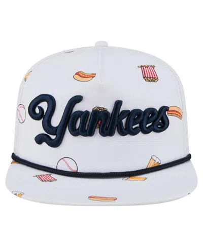 New Era Men's White New York Yankees Team Cheer Rope 19twenty Adjustable Hat In White