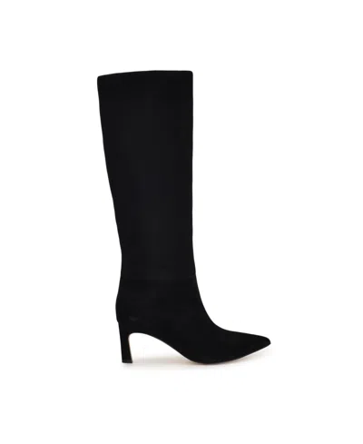 Nine West Lorthey Pointed Toe Knee High Boot In Black