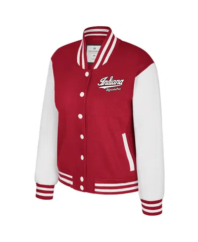 Colosseum Women's Crimson Indiana Hoosiers French Baguette Full Snap Fleece Jacket In Red