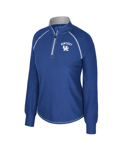 Colosseum Women's Royal Kentucky Wildcats Bikram Raglan Quarter-zip Sweatshirt In Blue