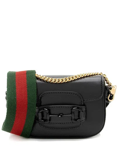 Gucci Black Leather Horsebit 1955 Super Mini Shoulder Bag (authentic Pre-  Loved) In Black