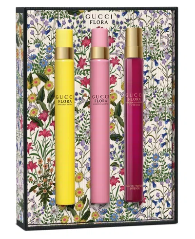 Gucci Flora Eau De Parfum Travel Spray 3-piece Gift Set In Multi