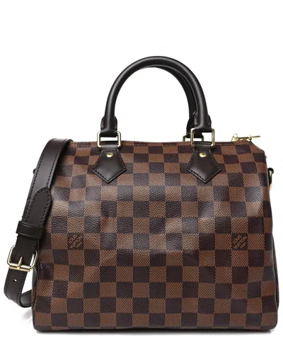 Pre-owned Louis Vuitton Brown Damier Ebene Coated Canvas Speedy Bandouliere 25  (authentic Pre-loved)