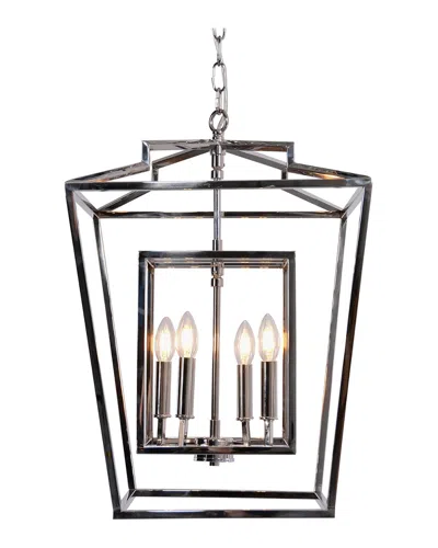 Zentique Geometric Metal Pendant Light In Silver