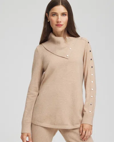 Chico's Luxe Envelope Neck Sweater In Champagne Fizz In Neutral