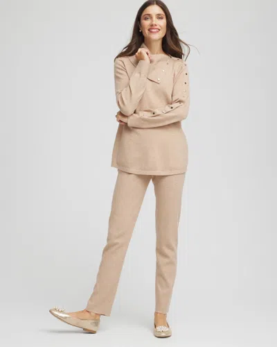 Chico's Luxe Envelope Neck Sweater In Champagne Fizz In Neutral