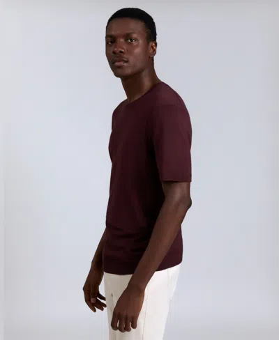 Kenneth Cole Men's Crewneck Sweater T-shirt In Burgundy
