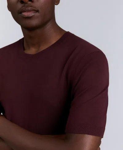 Kenneth Cole Men's Crewneck Sweater T-shirt In Burgundy