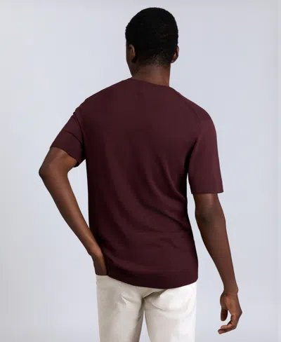 Kenneth Cole Men's Crewneck Sweater T-shirt In Burgundy