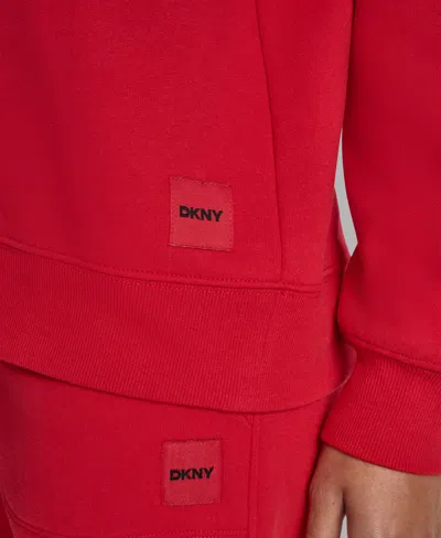 Dkny Women's Tonal Logo Patch Crewneck Sweatshirt In Red