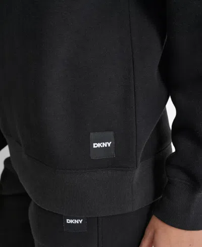 Dkny Women's Tonal Logo Patch Crewneck Sweatshirt In Black