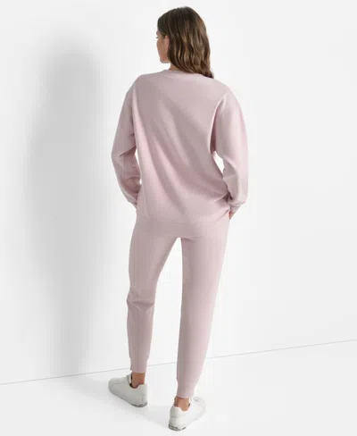 Dkny Women's Tonal Logo Patch Crewneck Sweatshirt In Purple