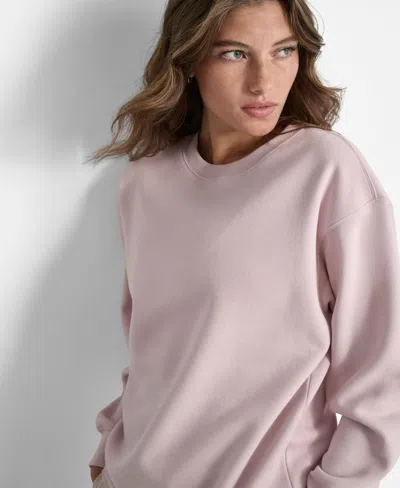 Dkny Women's Tonal Logo Patch Crewneck Sweatshirt In Purple