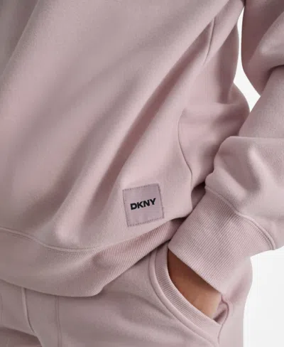 Dkny Women's Tonal Logo Patch Crewneck Sweatshirt In Purple
