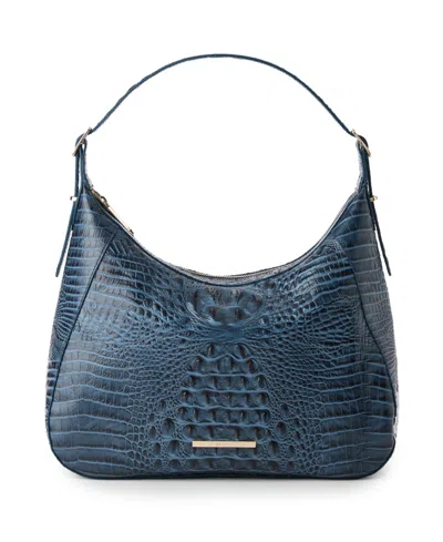 Brahmin Edie Large Alden Road Leather Shoulder Bag In Blue