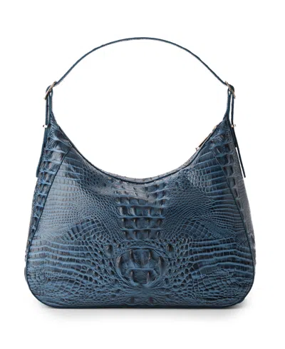 Brahmin Edie Large Alden Road Leather Shoulder Bag In Blue