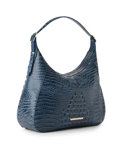 Brahmin Edie Large Alden Road Leather Shoulder Bag In Blue