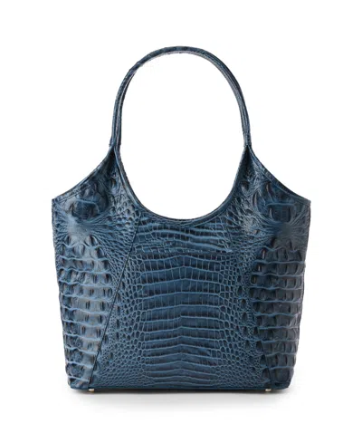 Brahmin Melora Alden Road Large Leather Tote In Blue