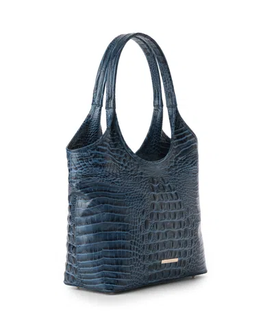 Brahmin Melora Alden Road Large Leather Tote In Blue