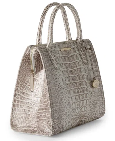 Brahmin Caroline Melbourne Embossed Leather Satchel Bag