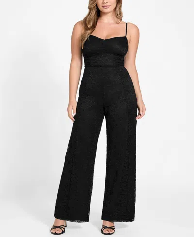 Guess Women's Chloe Sleeveless Lace Sweetheart Neck Jumpsuit In Black