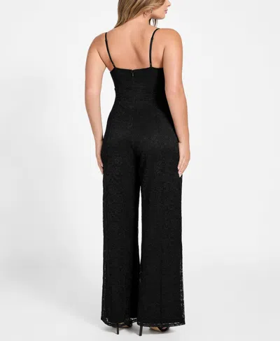 Guess Women's Chloe Sleeveless Lace Sweetheart Neck Jumpsuit In Black