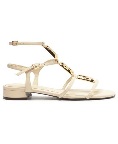 Arezzo Women's Gretta Gold Elegance Flat Sandals In Neutral
